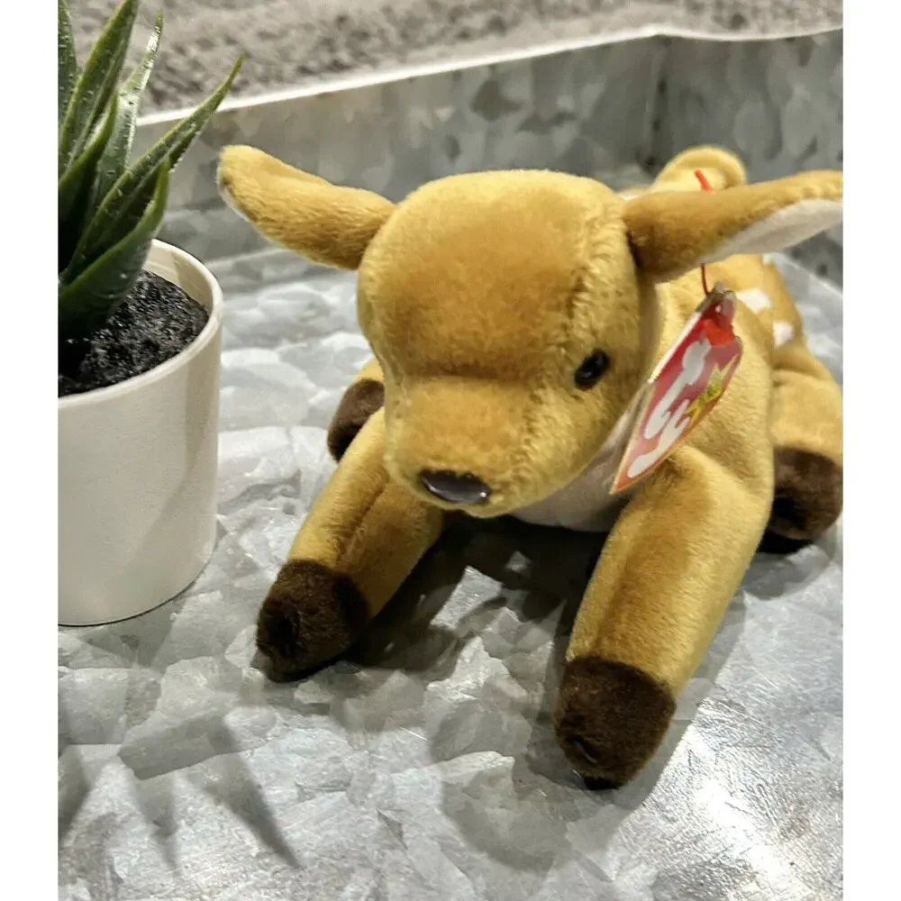 Ty Beanie Baby “Whisper” Fawn Deer W/ Swing Tag‎ Wildlife Plush Toy